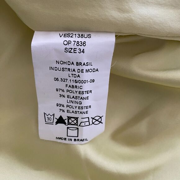 PATBO BRIGHT YELLOW ONE SHOULDER TIERED RUFFLE MIDI DRESS SIZE 2 NWT - Picture 9 of 9